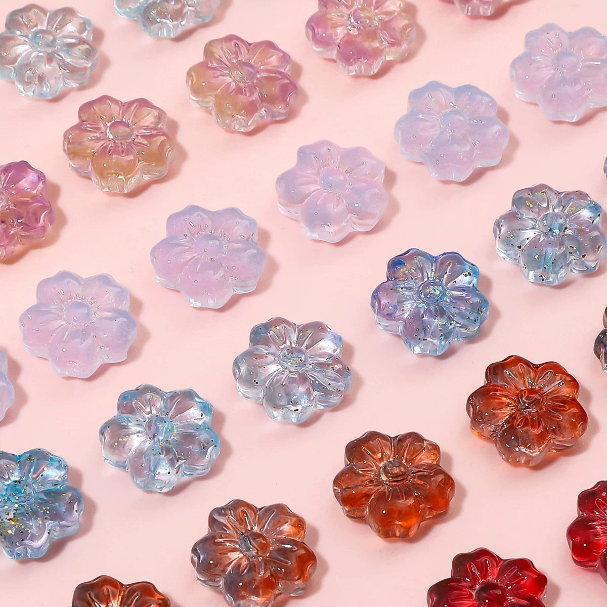 Glass Jewelry Material Package Accessories Handmade Diy Beaded Bracelet Necklace With Flower And Sakura Pattern Beads - Image 4