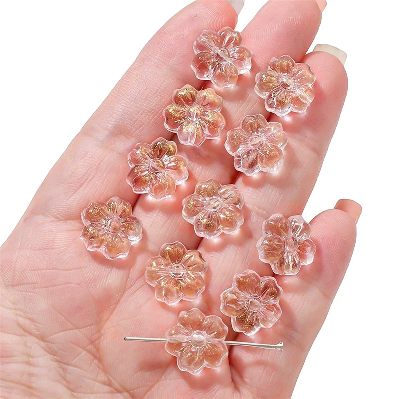 Glass Jewelry Material Package Accessories Handmade Diy Beaded Bracelet Necklace With Flower And Sakura Pattern Beads - Image 6