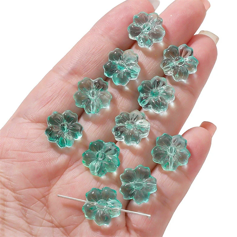 Glass Jewelry Material Package Accessories Handmade Diy Beaded Bracelet Necklace With Flower And Sakura Pattern Beads - Image 7