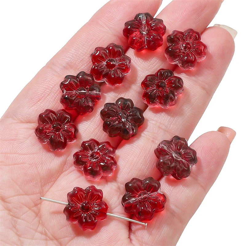 Glass Jewelry Material Package Accessories Handmade Diy Beaded Bracelet Necklace With Flower And Sakura Pattern Beads - Image 9