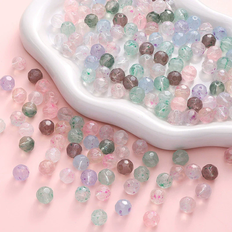 Glass Pearlescent Round Beads Handmade Jewelry Material For Bracelet And Mobile Phone Chain - Image 4