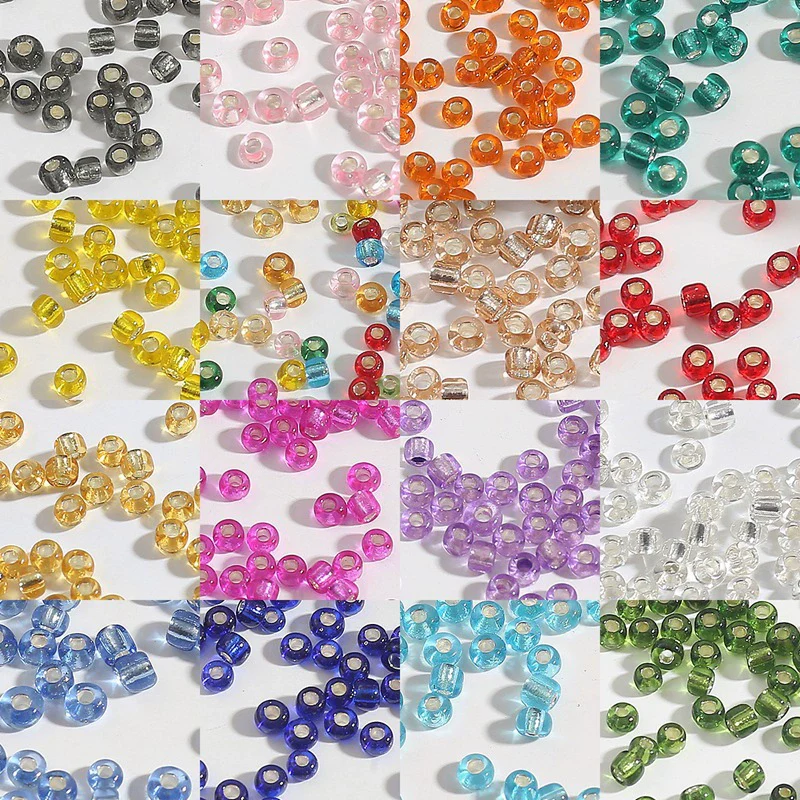 Glass Silverfilled Rice Beads Handmade Jewelry Accessories Bracelet Necklace For Diy Crossstitch