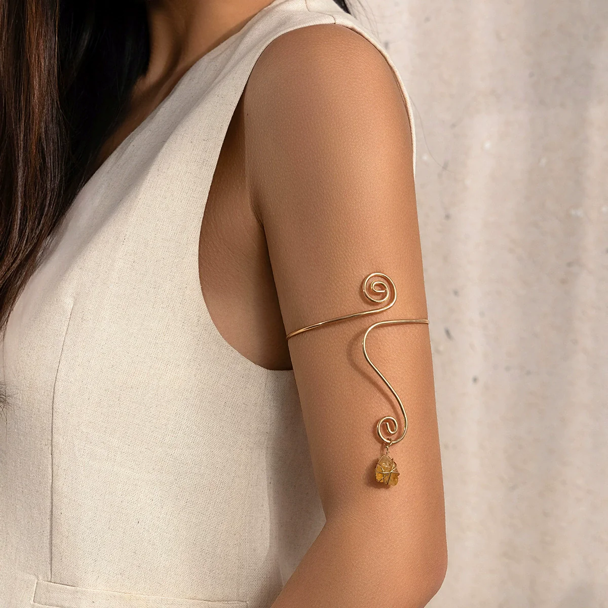 Gravel Open Snake Bracelet Zinc Alloy Iron Electroplated Hip Hop Style - Image 8