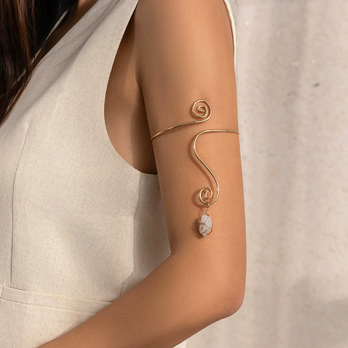 Gravel Open Snake Bracelet Zinc Alloy Iron Electroplated Hip Hop Style - Image 9