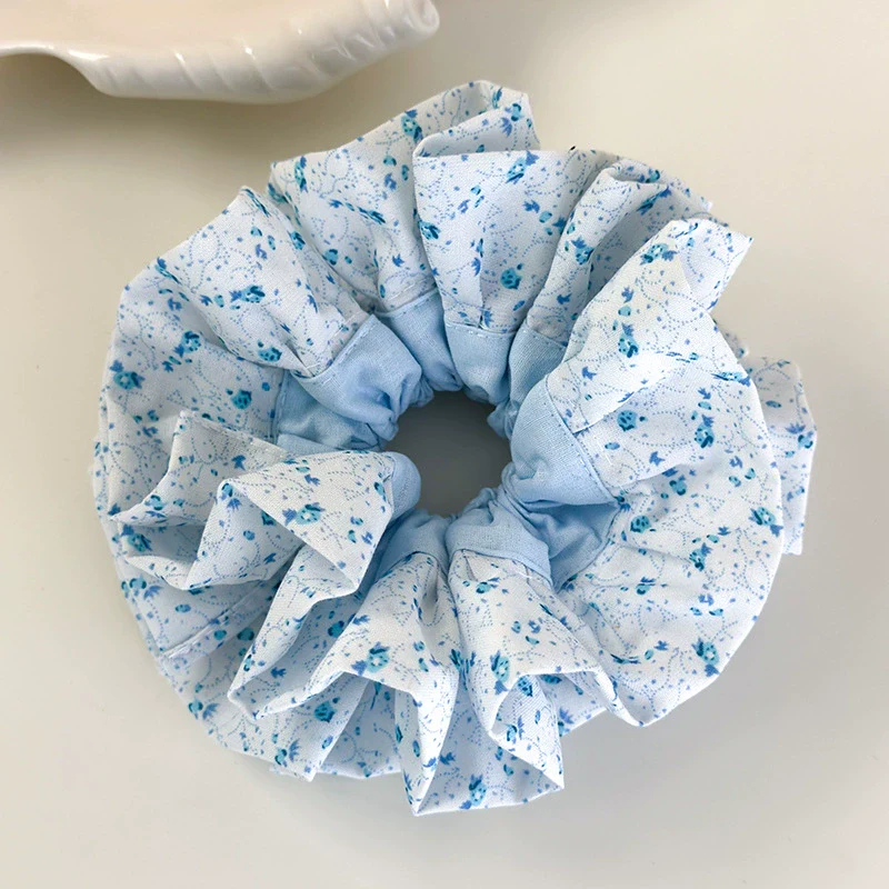 Hair Accessories Blue Lace Plaid Knitted Hair Ring For Women - Image 35