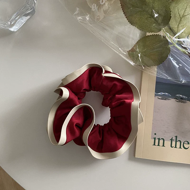 Hair Accessories Cloth Handmade Sweet Agaric Edge Double Cloud Large Intestine Hair Ring Tie Rope For Girls - Image 7