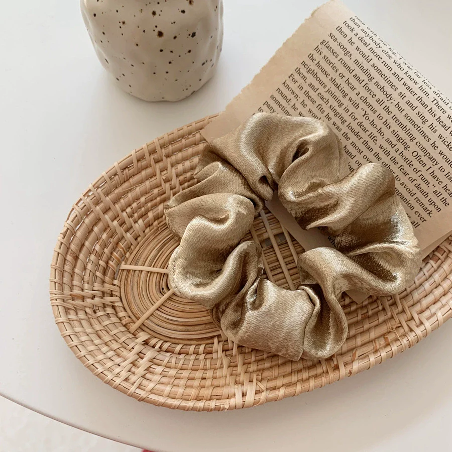 Hair Accessories Mercerized Satin Solid Color Handmade Hair Ring With Small Fragrance Plants And Flowers Style - Image 11