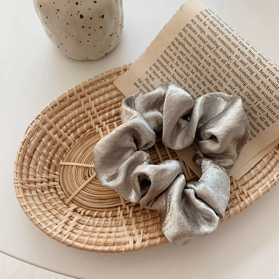 Hair Accessories Mercerized Satin Solid Color Handmade Hair Ring With Small Fragrance Plants And Flowers Style - Image 12