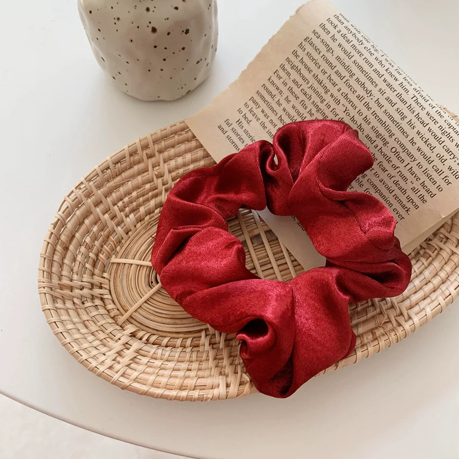 Hair Accessories Mercerized Satin Solid Color Handmade Hair Ring With Small Fragrance Plants And Flowers Style - Image 13