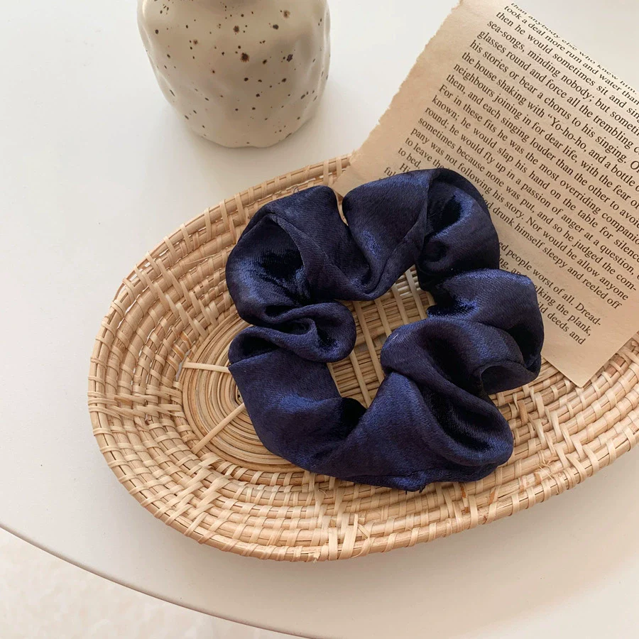 Hair Accessories Mercerized Satin Solid Color Handmade Hair Ring With Small Fragrance Plants And Flowers Style - Image 14