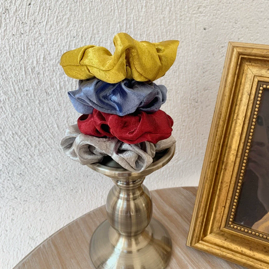 Hair Accessories Mercerized Satin Solid Color Handmade Hair Ring With Small Fragrance Plants And Flowers Style - Image 3