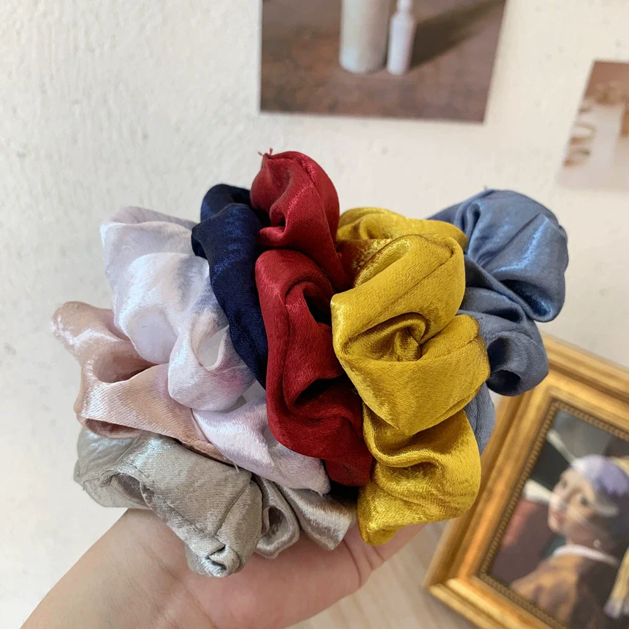 Hair Accessories Mercerized Satin Solid Color Handmade Hair Ring With Small Fragrance Plants And Flowers Style - Image 4