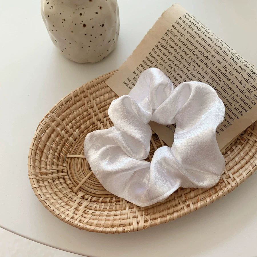 Hair Accessories Mercerized Satin Solid Color Handmade Hair Ring With Small Fragrance Plants And Flowers Style - Image 6