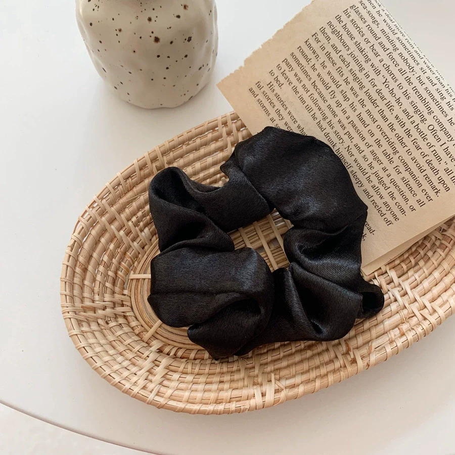 Hair Accessories Mercerized Satin Solid Color Handmade Hair Ring With Small Fragrance Plants And Flowers Style - Image 8