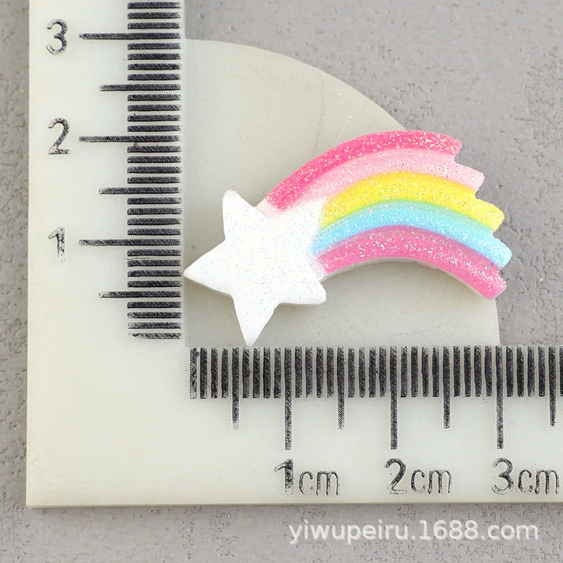 Hair Accessories Plastic Resin Fivepointed Star Clouds Rainbow Glitter Cartoon Dripping Oil Handmade - Image 13