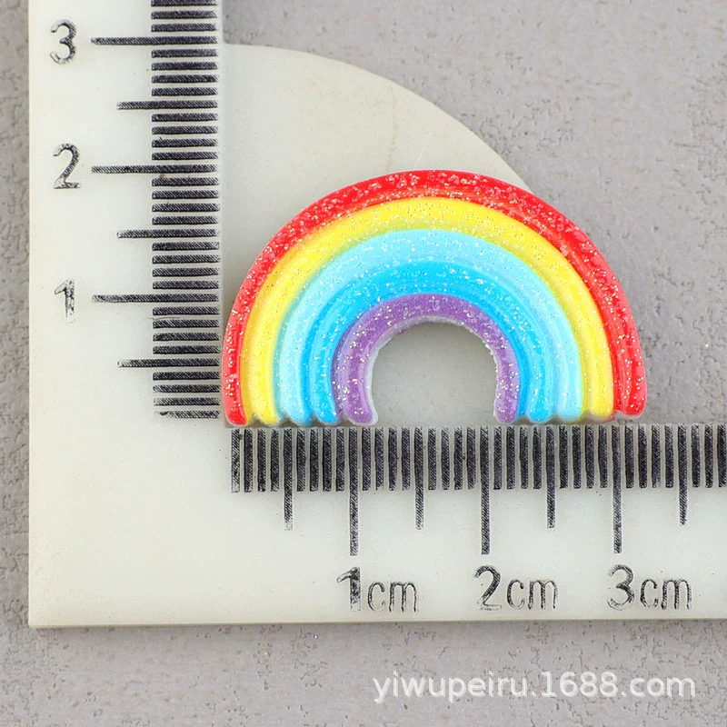 Hair Accessories Plastic Resin Fivepointed Star Clouds Rainbow Glitter Cartoon Dripping Oil Handmade - Image 6