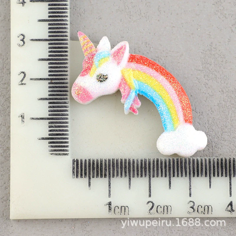Hair Accessories Plastic Resin Fivepointed Star Clouds Rainbow Glitter Cartoon Dripping Oil Handmade - Image 9