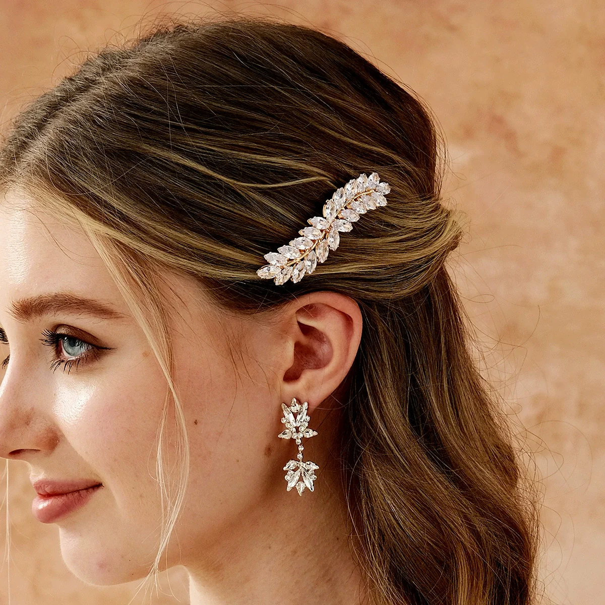 Hair Accessories Retro Spring Clip Rhinestone Zircon Inlaid Hairpin For Women