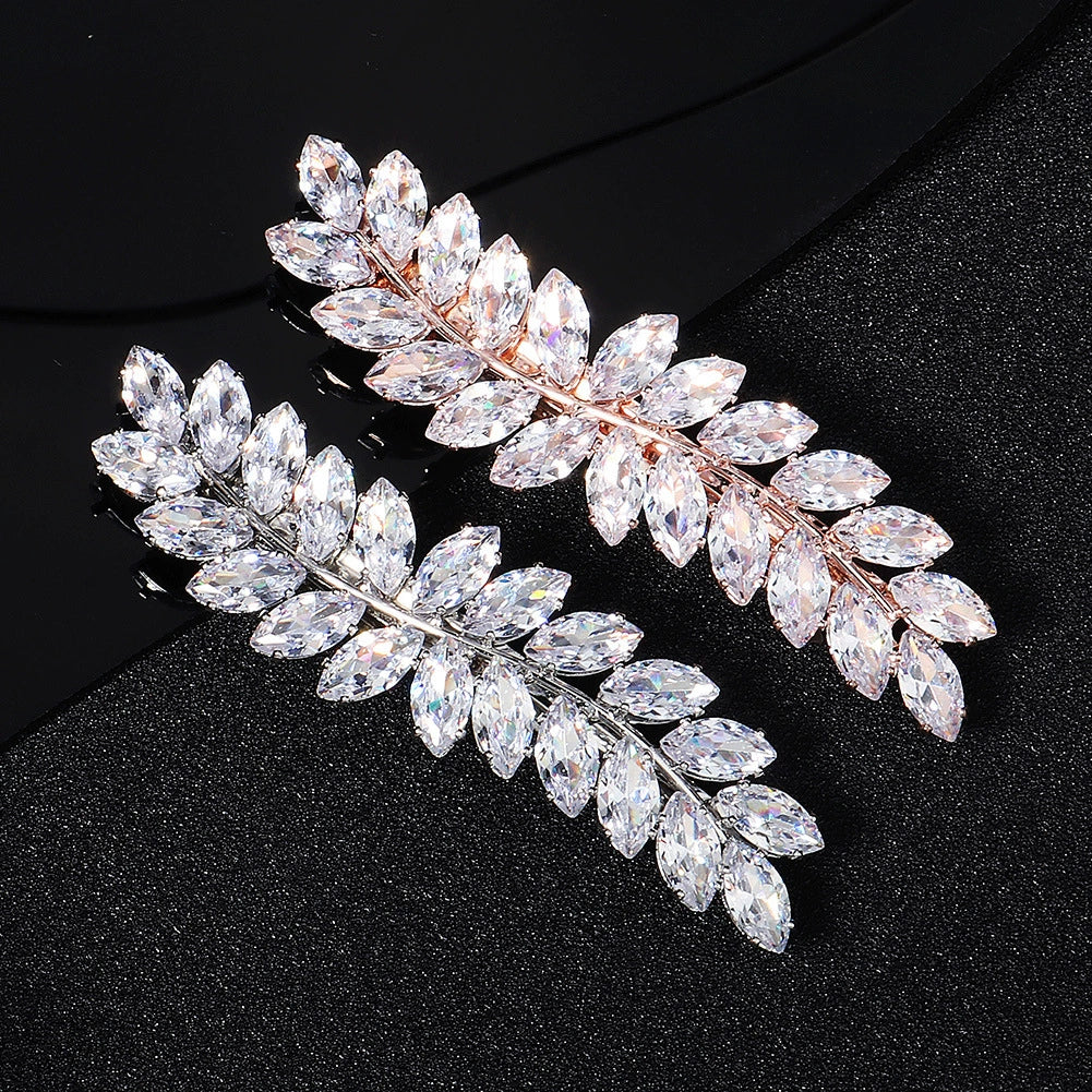 Hair Accessories Retro Spring Clip Rhinestone Zircon Inlaid Hairpin For Women - Image 2