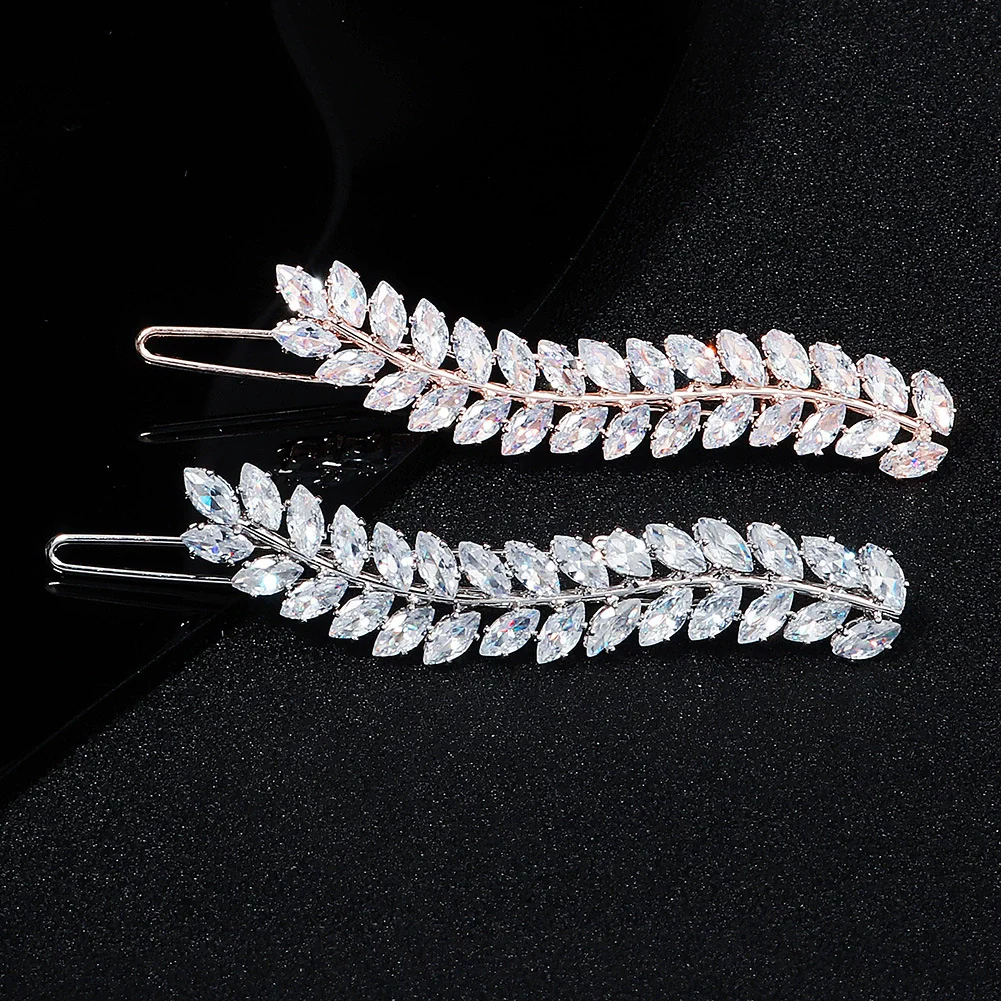 Hair Accessories Zircon Inlaid Side Clip Bangs Clip Back Head Clip For Women Plant Flowers Style - Image 3