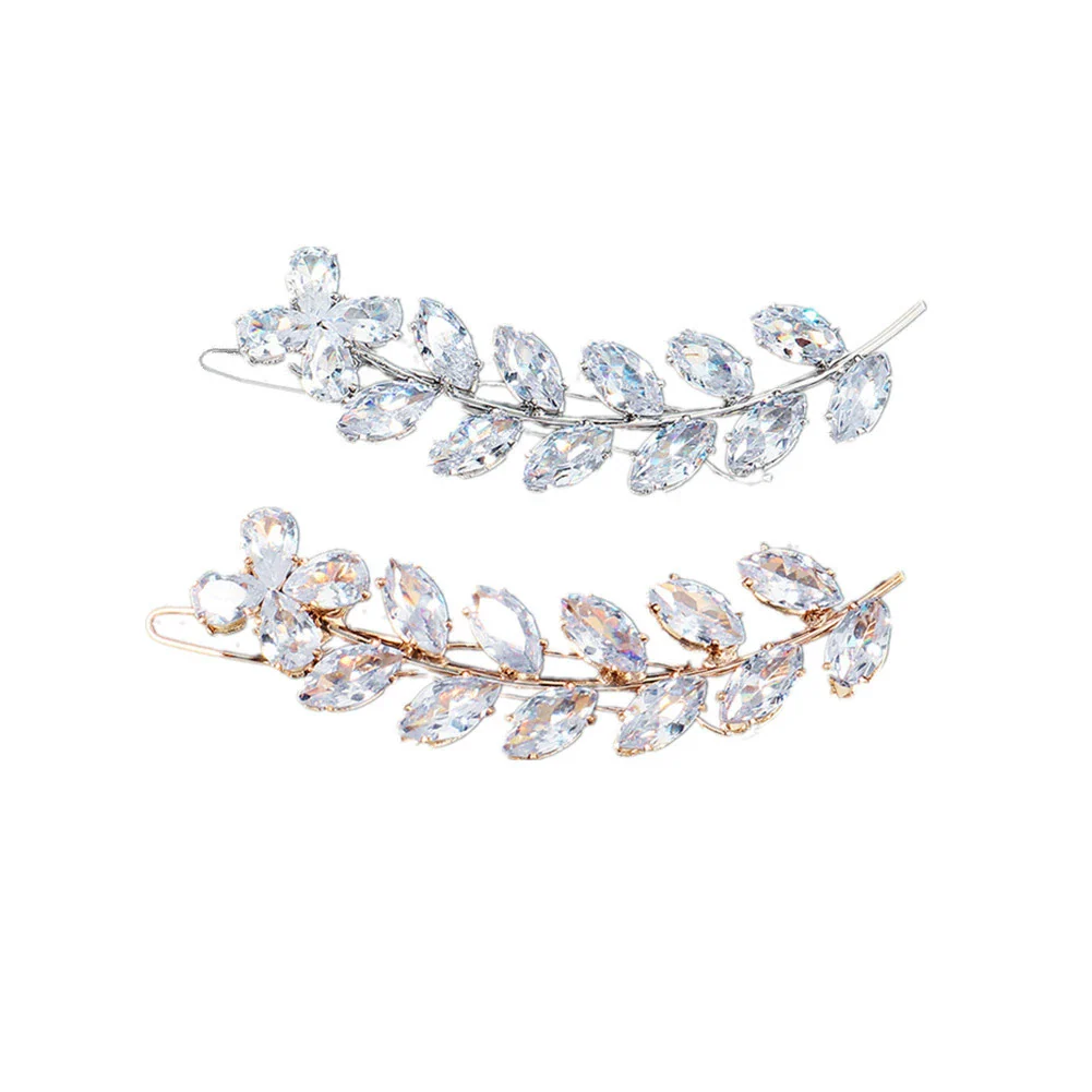 Hair Accessories Zircon Inlaid Side Clip Bangs Clip Back Head Clip For Women Plant Flowers Style - Image 5