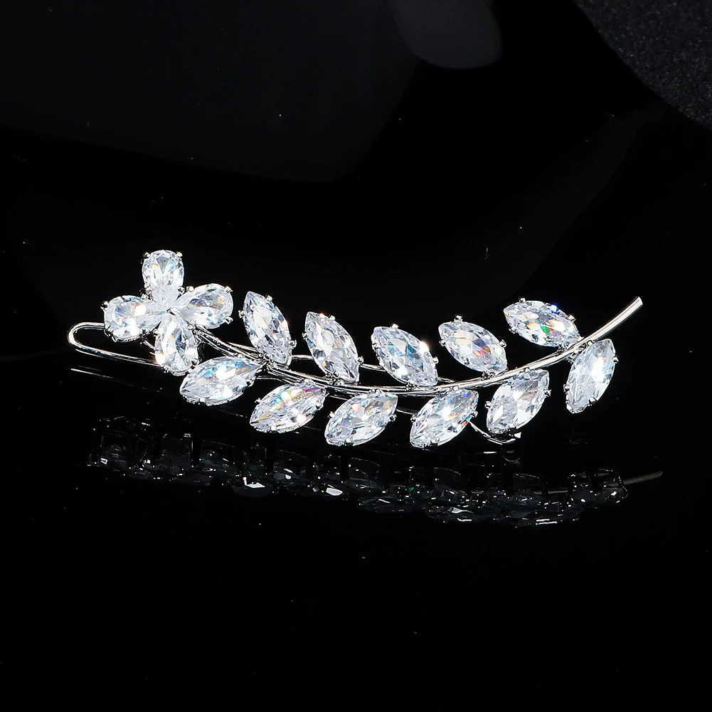Hair Accessories Zircon Inlaid Side Clip Bangs Clip Back Head Clip For Women Plant Flowers Style - Image 6