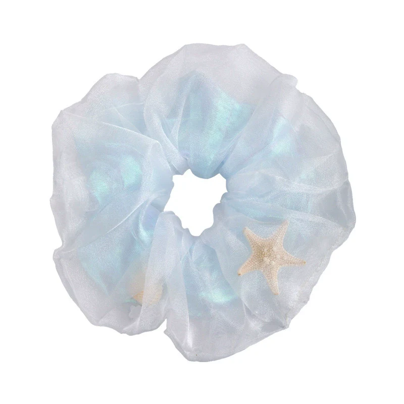 Hair Accessory Mesh Double Layer Starfish Shell Knitted Scrunchie - Image 5