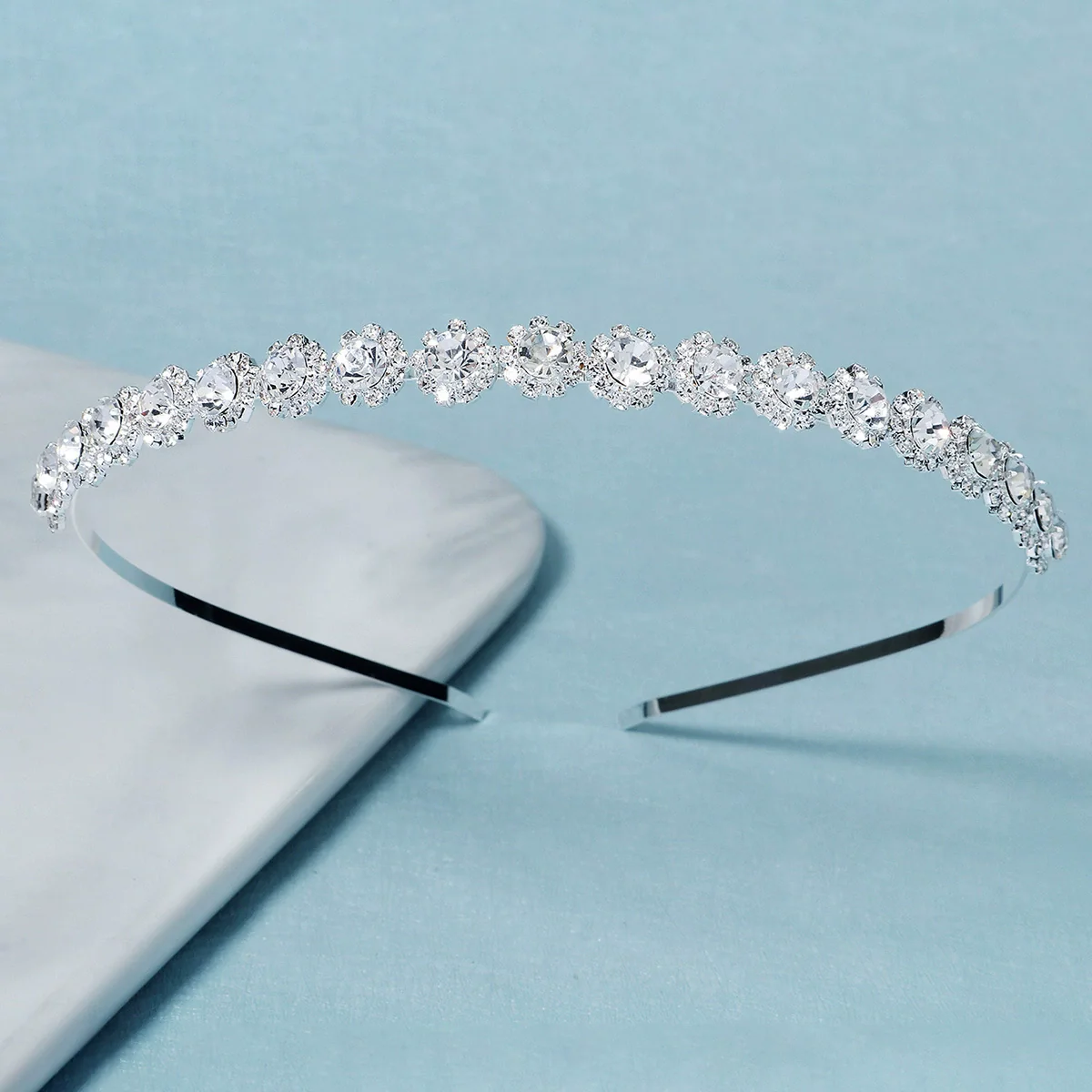 Hair Card Rhinestone Flower Electroplating Green Crystal Retro Style Women's Headwear - Image 6