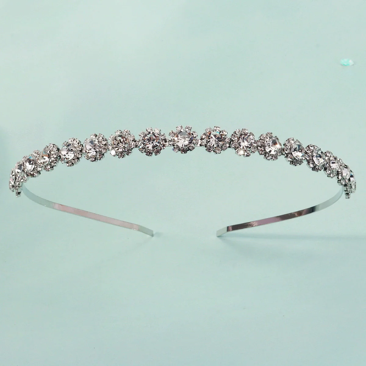 Hair Card Rhinestone Flower Electroplating Green Crystal Retro Style Women's Headwear - Image 9