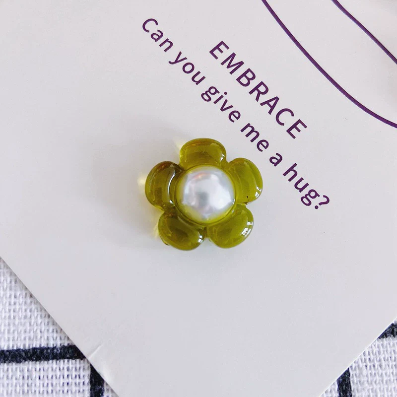Hair Clip Resin Fresh Colorful Transparent Pearl Small Flower Environmental Protection Diy Material Accessories - Image 11