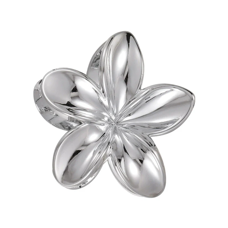 Hair Clip Silver Gold Flower Patterned Painted Women's Hair Accessory - Image 5