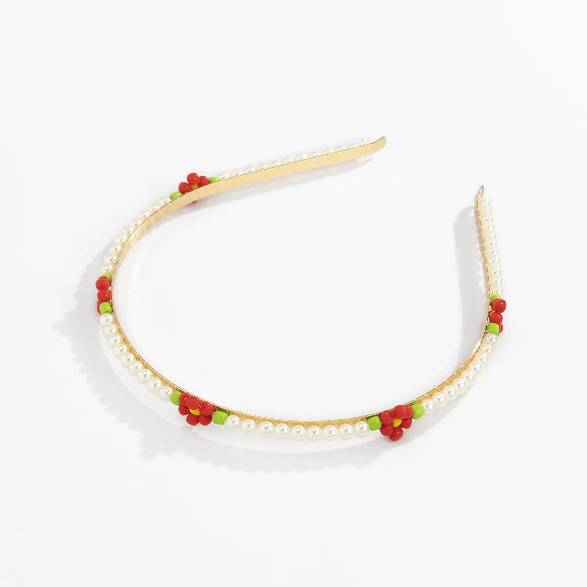 Hair Hoop Metal Daisy Flower Rice Bead Imitation Pearl Pastoral Style Geometric Hair Accessories - Image 10