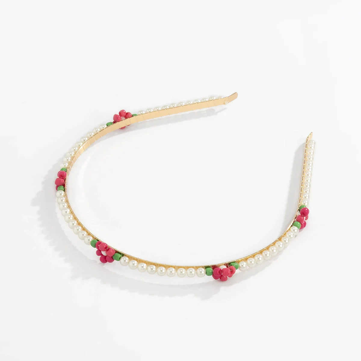 Hair Hoop Metal Daisy Flower Rice Bead Imitation Pearl Pastoral Style Geometric Hair Accessories - Image 7