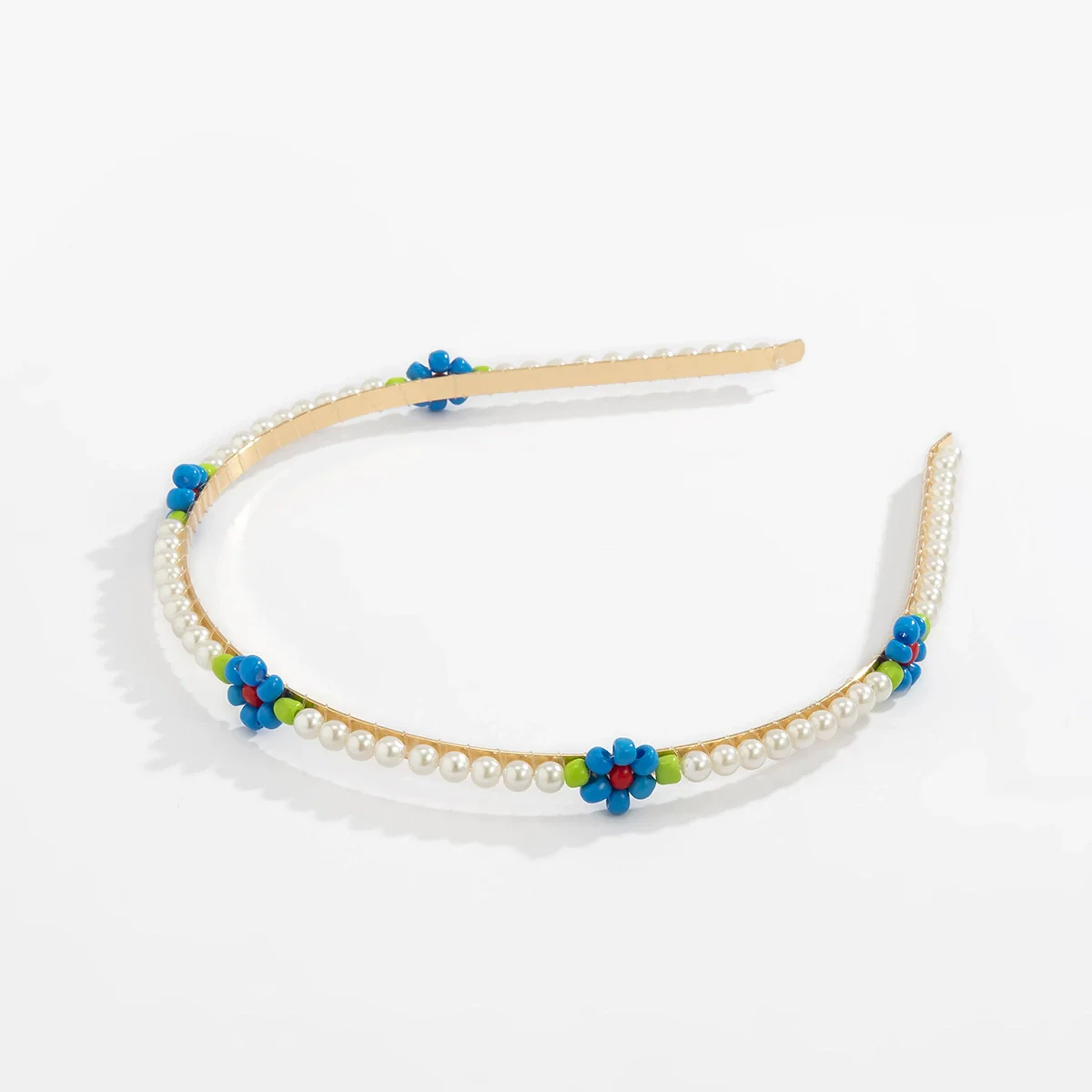 Hair Hoop Metal Daisy Flower Rice Bead Imitation Pearl Pastoral Style Geometric Hair Accessories - Image 9