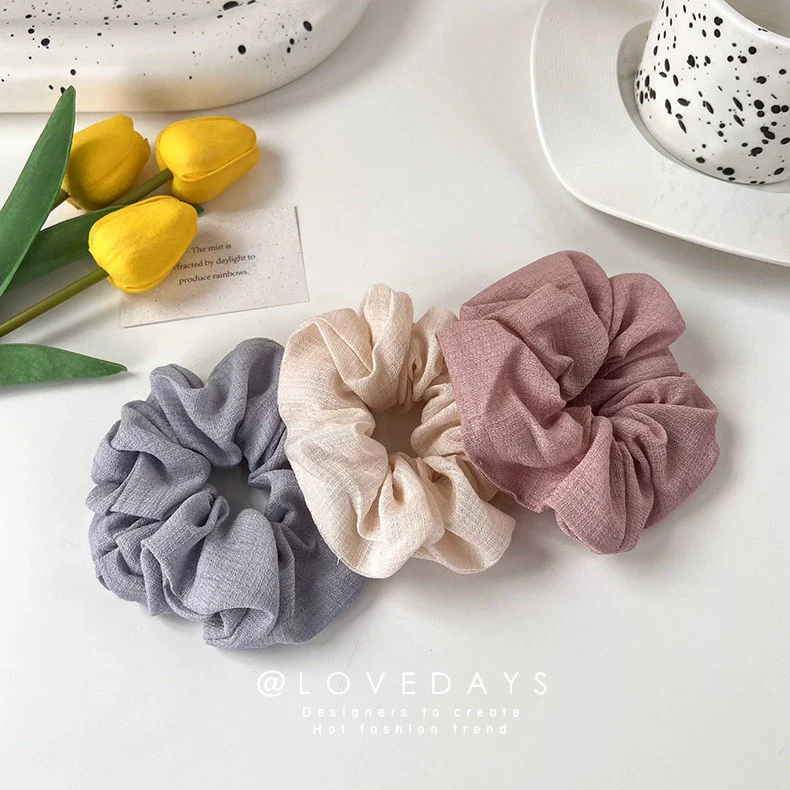 Hair Jewelry Cloth Knitting Spring And Summer Light Green Large Intestine Shaped Elastic Head Rope - Image 2