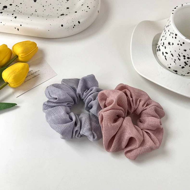Hair Jewelry Cloth Knitting Spring And Summer Light Green Large Intestine Shaped Elastic Head Rope - Image 4