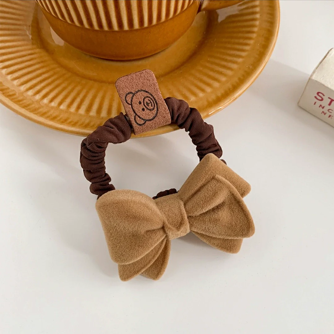 Hair Ring Fabric Flower Bow Drip Glue Handmade Inlaid Simple Hair Accessories For Girls - Image 11
