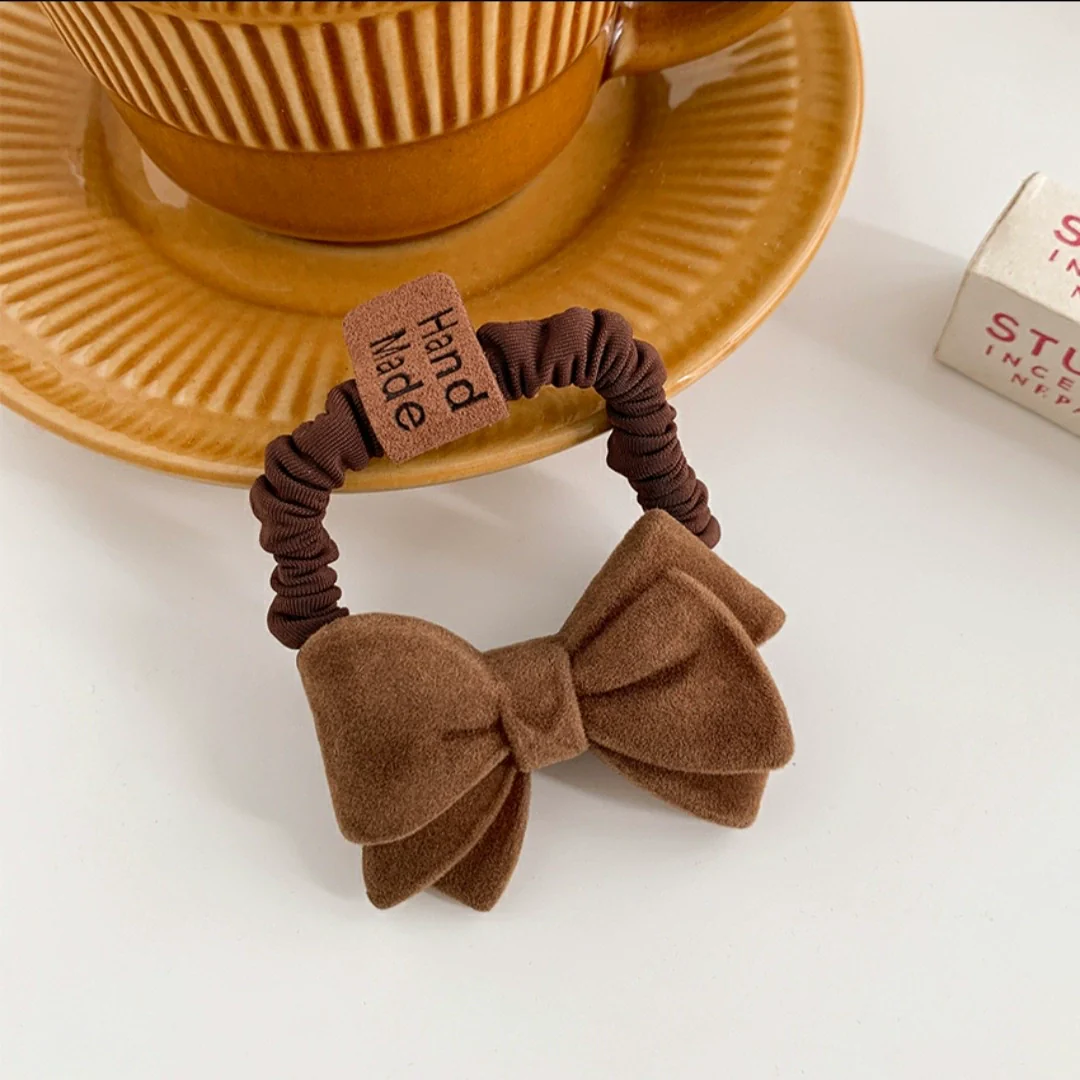 Hair Ring Fabric Flower Bow Drip Glue Handmade Inlaid Simple Hair Accessories For Girls - Image 12