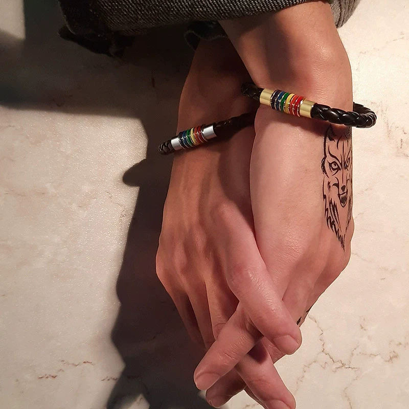 Hand Jewelry Pu Leather Geometric Braided Bracelet - Image 4