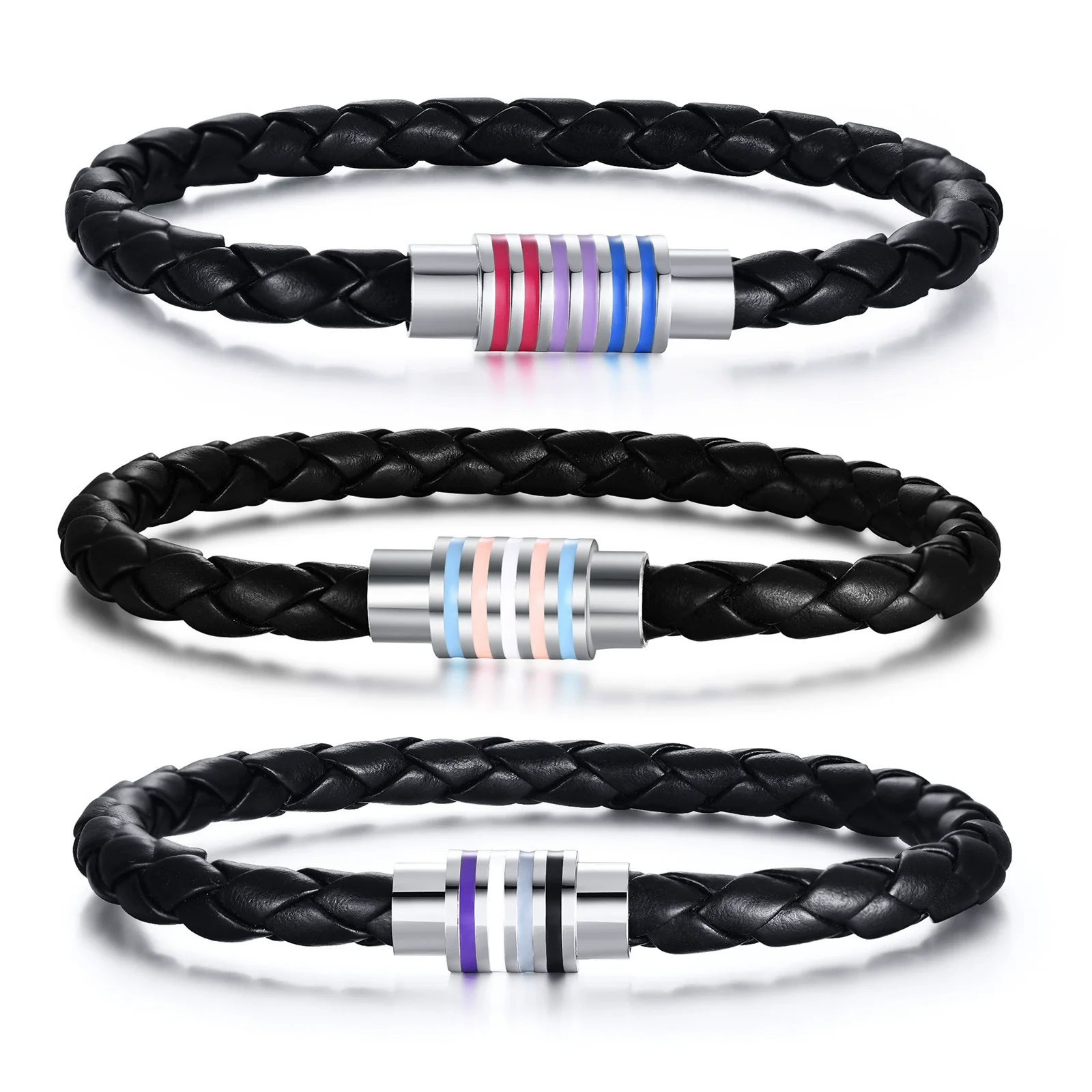 Hand Jewelry Pu Leather Geometric Braided Bracelet - Image 5