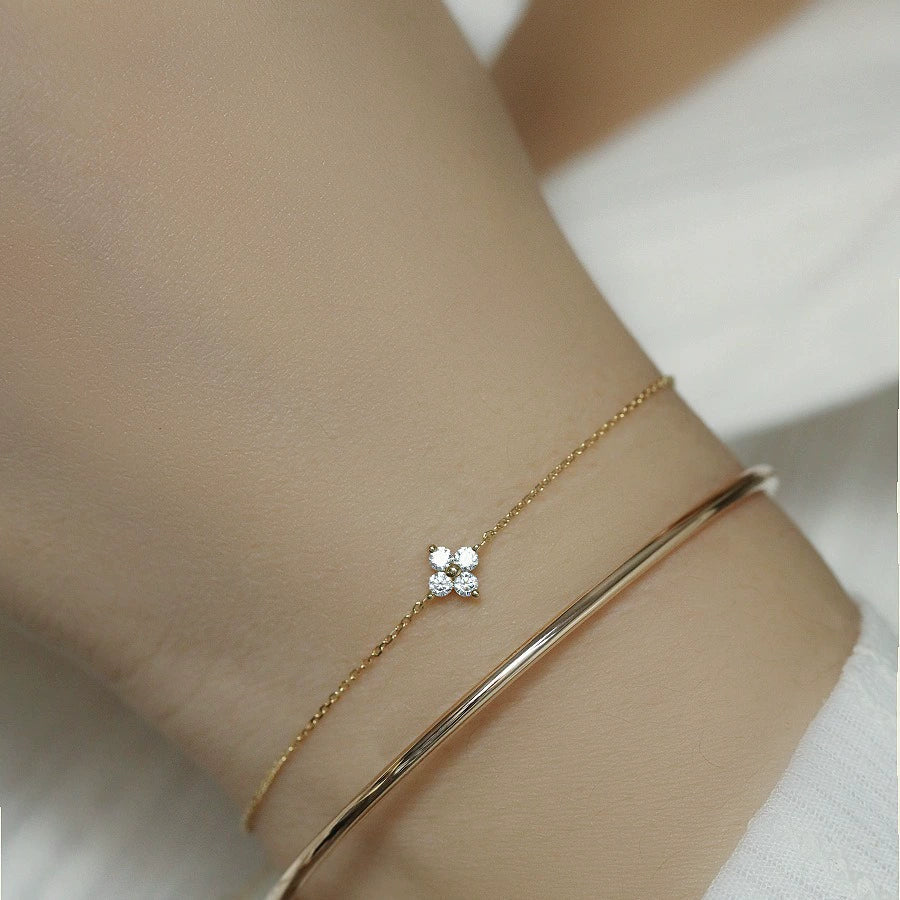 Hand Jewelry Zircon Geometric Light Luxury Set With Diamonds - Image 4