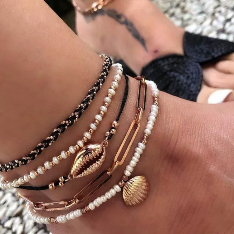 Handmade Alloy Shell Multilayer Anklet For Women - Image 6
