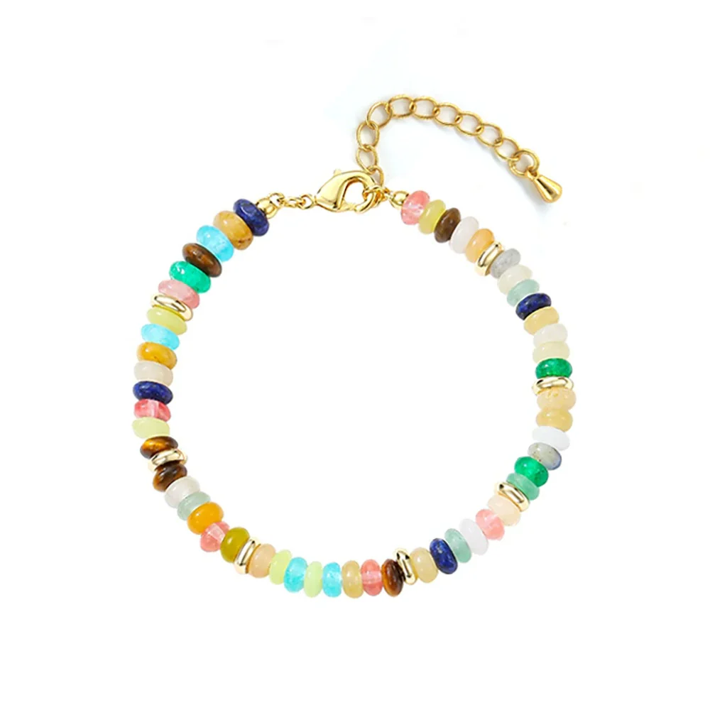Handmade Beaded Multicolor Natural Stone Bracelet And Necklace Set With Stars Sun Moon Clouds Universe Pattern For Women - Image 5