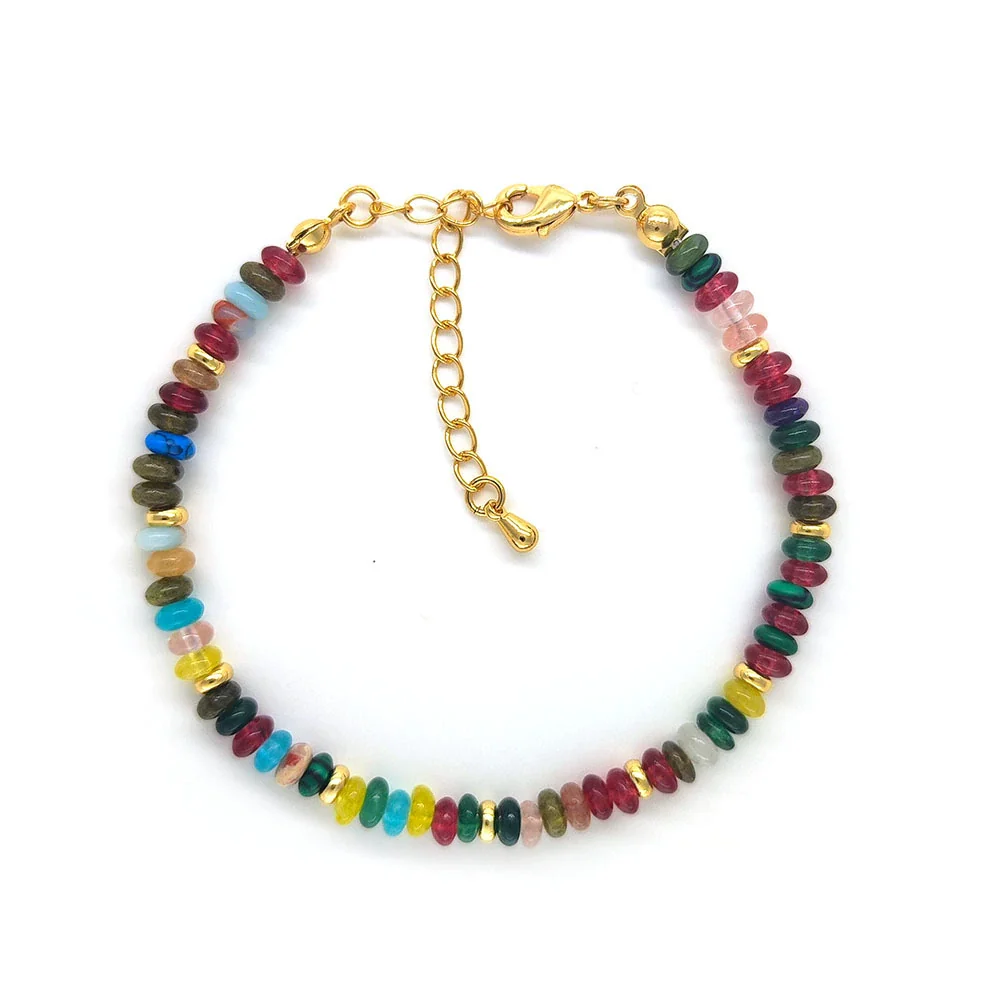 Handmade Beaded Multicolor Natural Stone Bracelet And Necklace Set With Stars Sun Moon Clouds Universe Pattern For Women - Image 7
