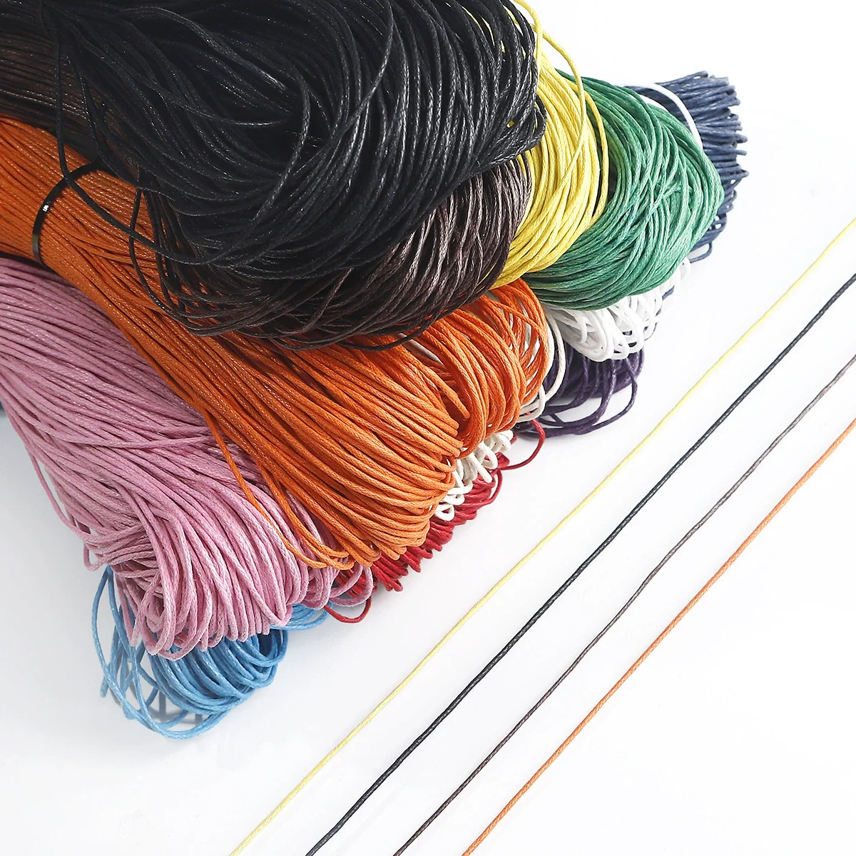 Handmade Braided Cotton Wax String Beaded Buddha Beads Bracelet Necklace Material - Image 3