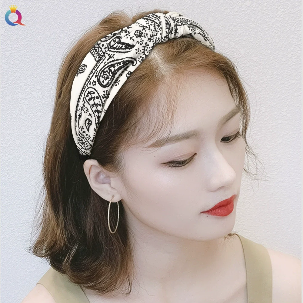 Handmade Cloth Retro Baroque Cashew Flower Women's Headband For Yoga Hair Accessories - Image 2