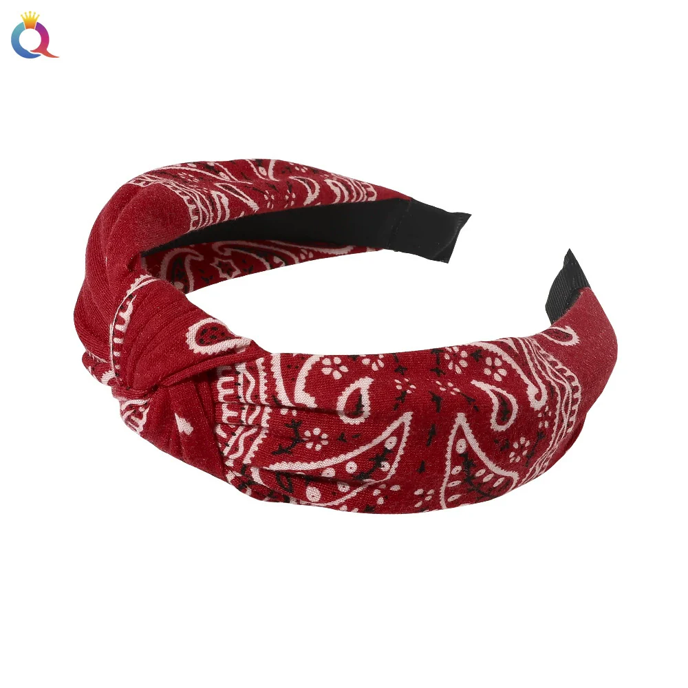 Handmade Cloth Retro Baroque Cashew Flower Women's Headband For Yoga Hair Accessories - Image 4