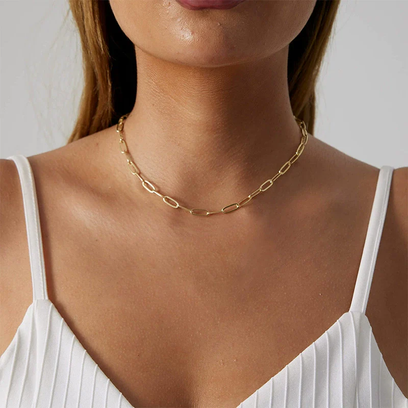 Handmade Copper Plated Real Gold Geometric Style Women's Retro Necklace Jewelry Wholesale - Image 2