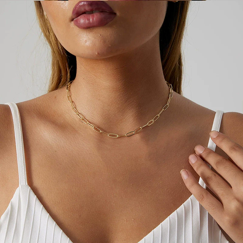 Handmade Copper Plated Real Gold Geometric Style Women's Retro Necklace Jewelry Wholesale - Image 3