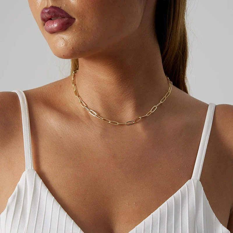 Handmade Copper Plated Real Gold Geometric Style Women's Retro Necklace Jewelry Wholesale - Image 4